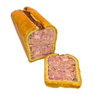 Kaninchenpastete im Teigmantel mit Senf